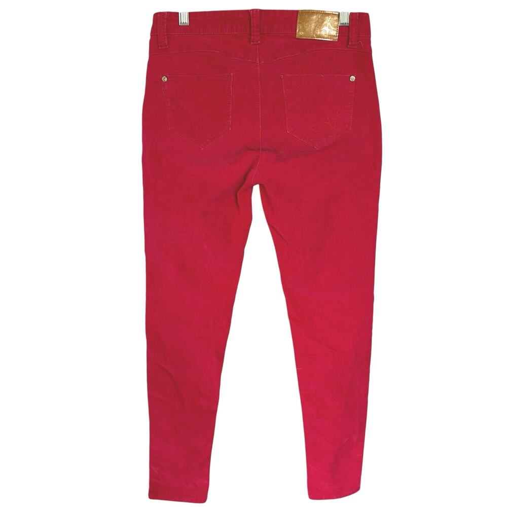 Vtg Y2K Apple Bottom Jeans Low Rise Red Corduroy Skinny Hot Pants Size 7/8
